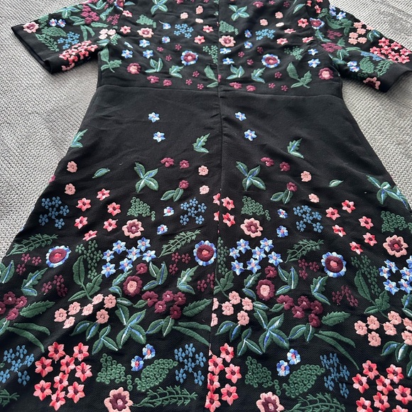 ZARA Black Embroidered Floral Mini Dress NWT Ref 4786/245 Blogger Fav Large L - Picture 10 of 14
